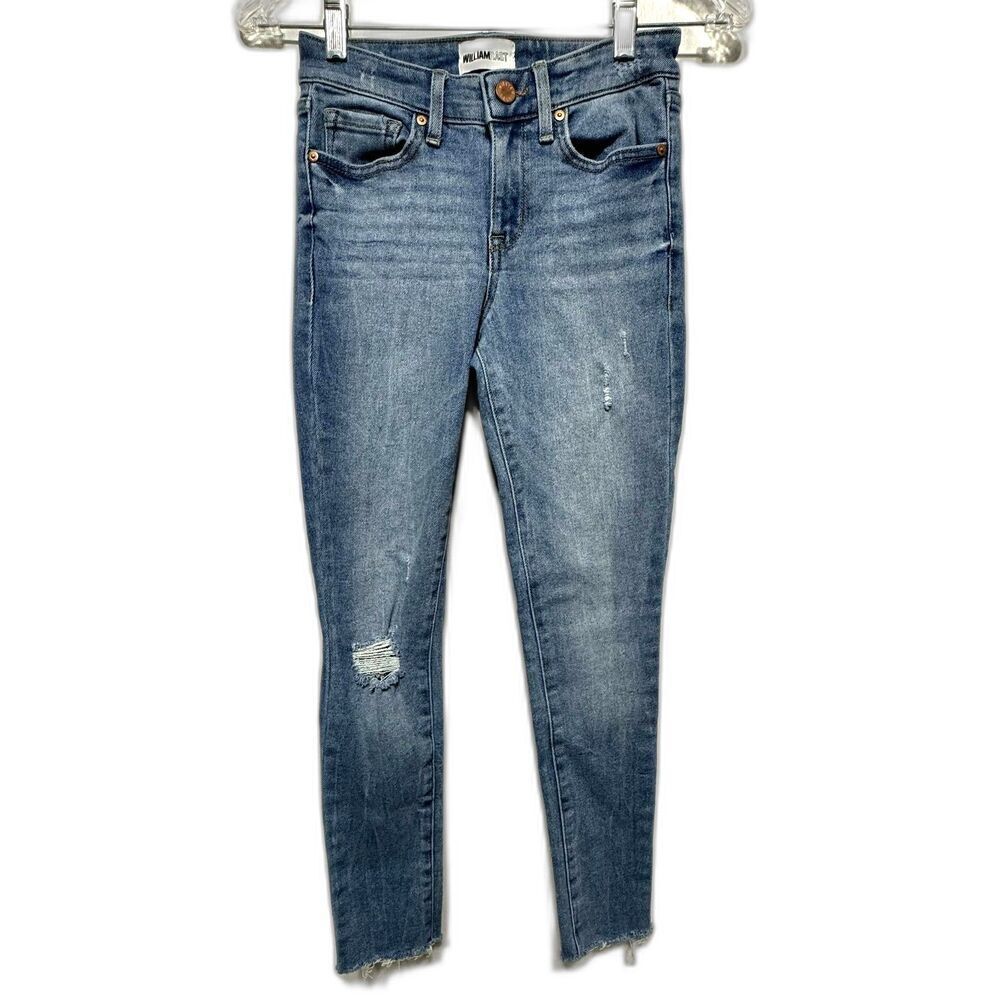 William Rast Jeans Stretch Perfect Skinny Distressed Denim Mid Rise Women sz 24